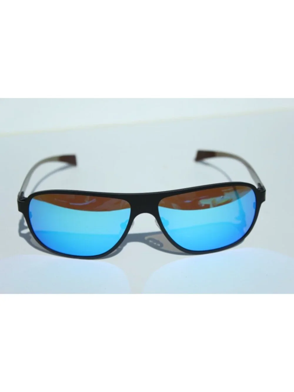 BREED Atmosphere POLARIZED Sunglasses Black Titanium/Blue NEW $265 BSG004BK
